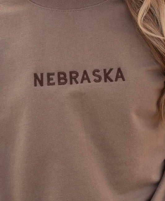 Nebraska embroidered crew
