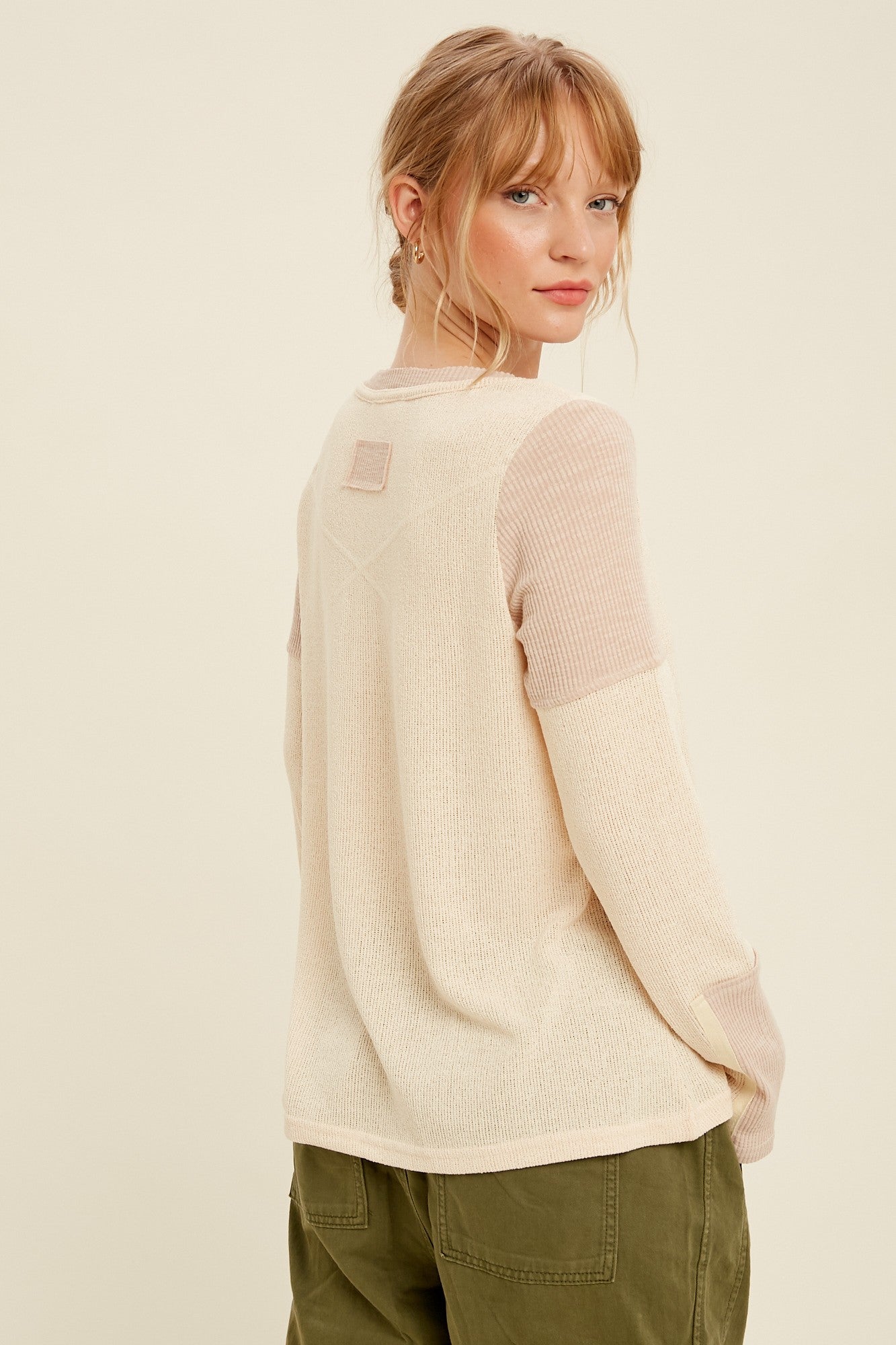 Henley knit top