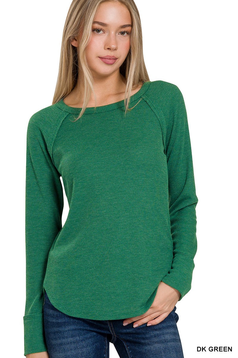 Georgia waffle knit top