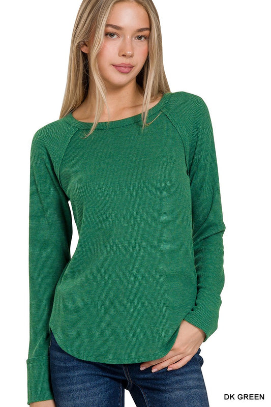 Georgia waffle knit top