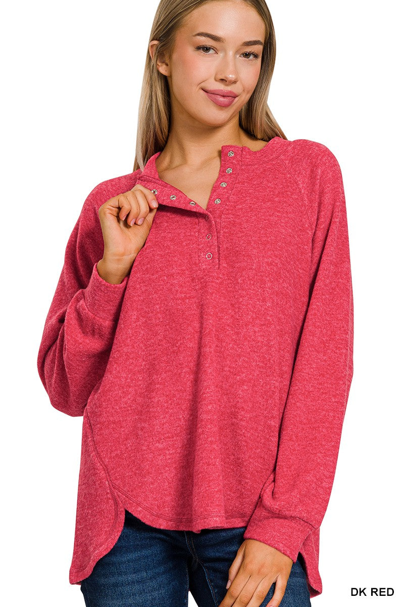 Harley red henley sweater