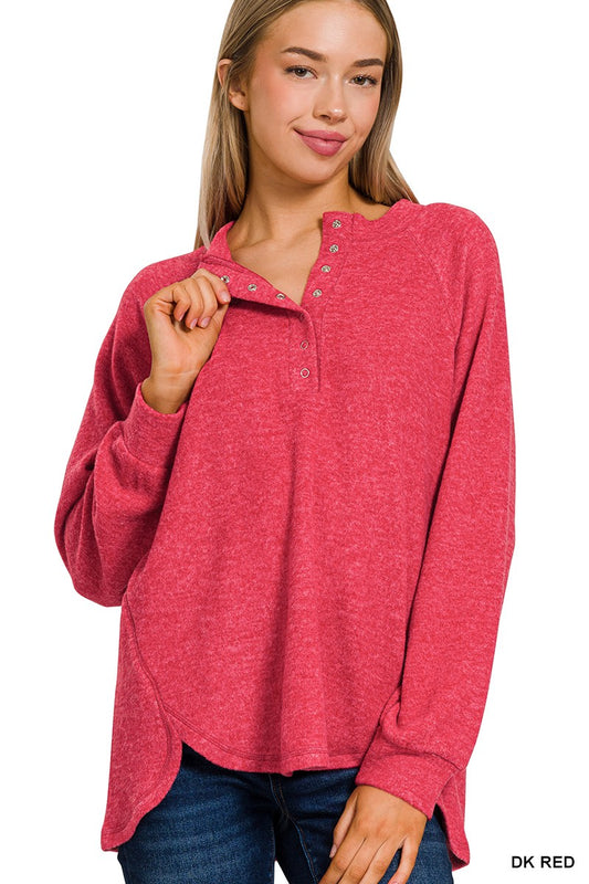 Harley red henley sweater