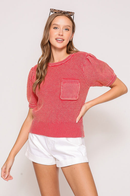 Megan mineral washed sweater top