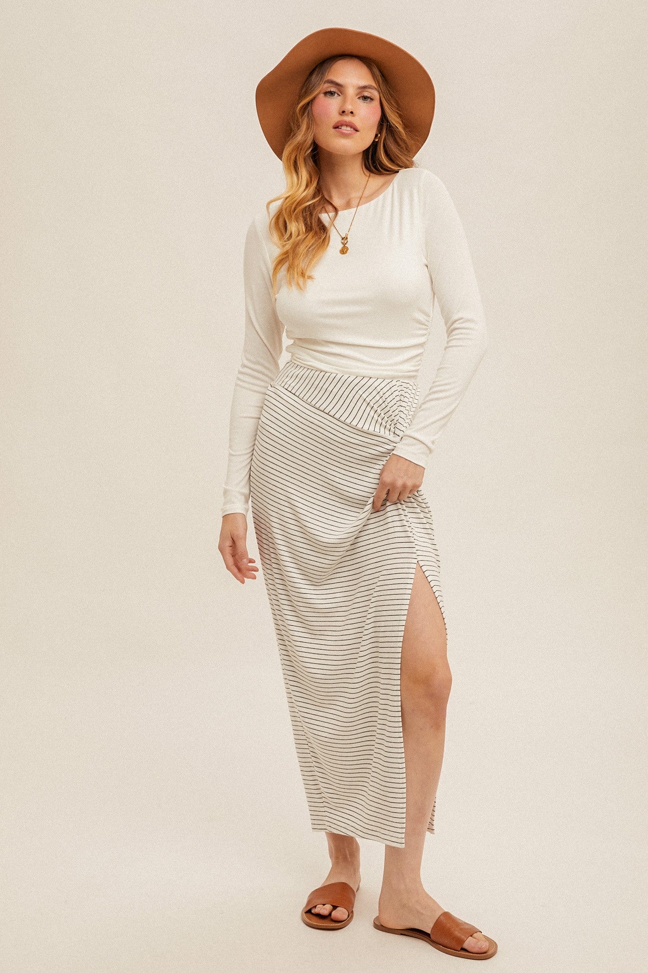 Whitney White boat neck bodysuit