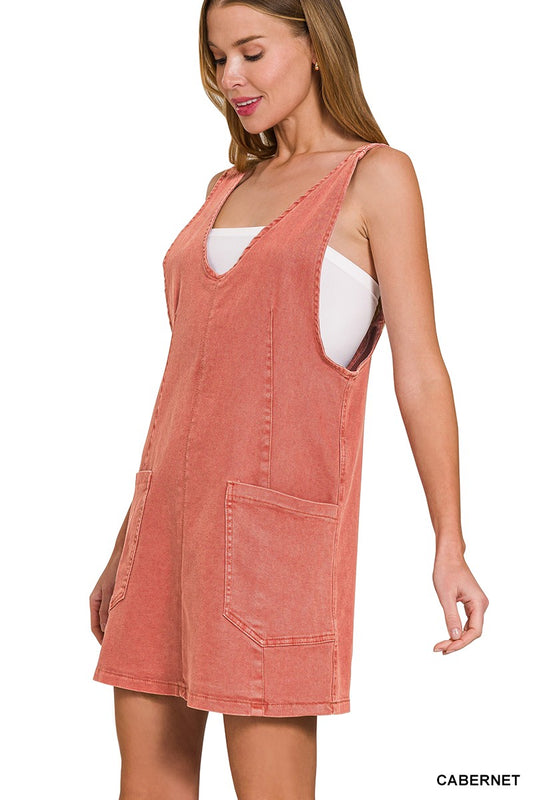 Kolby washed denim overall dress