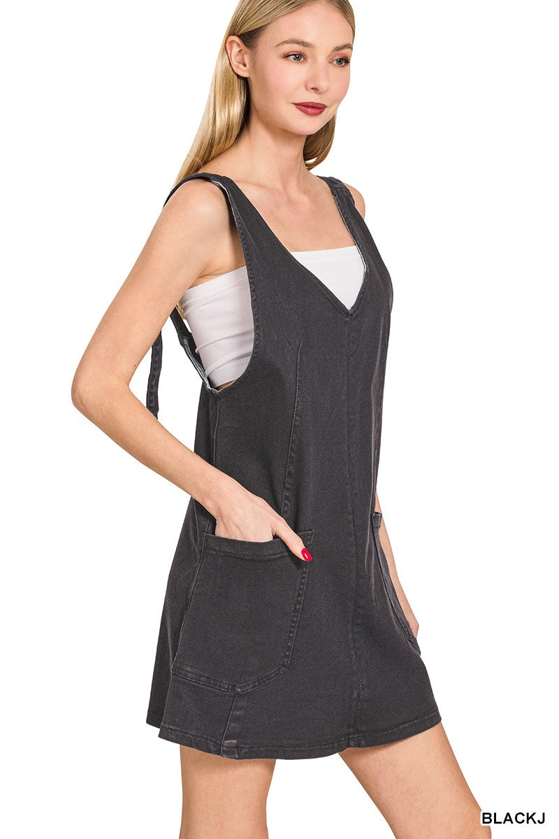 Kolby washed denim overall dress