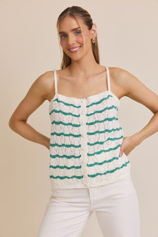 Torie open knit tank