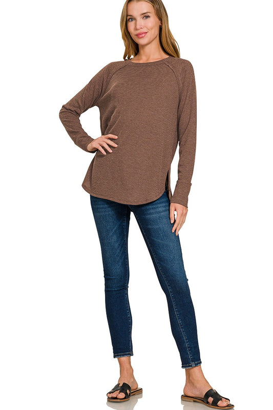 Willow waffle knit top