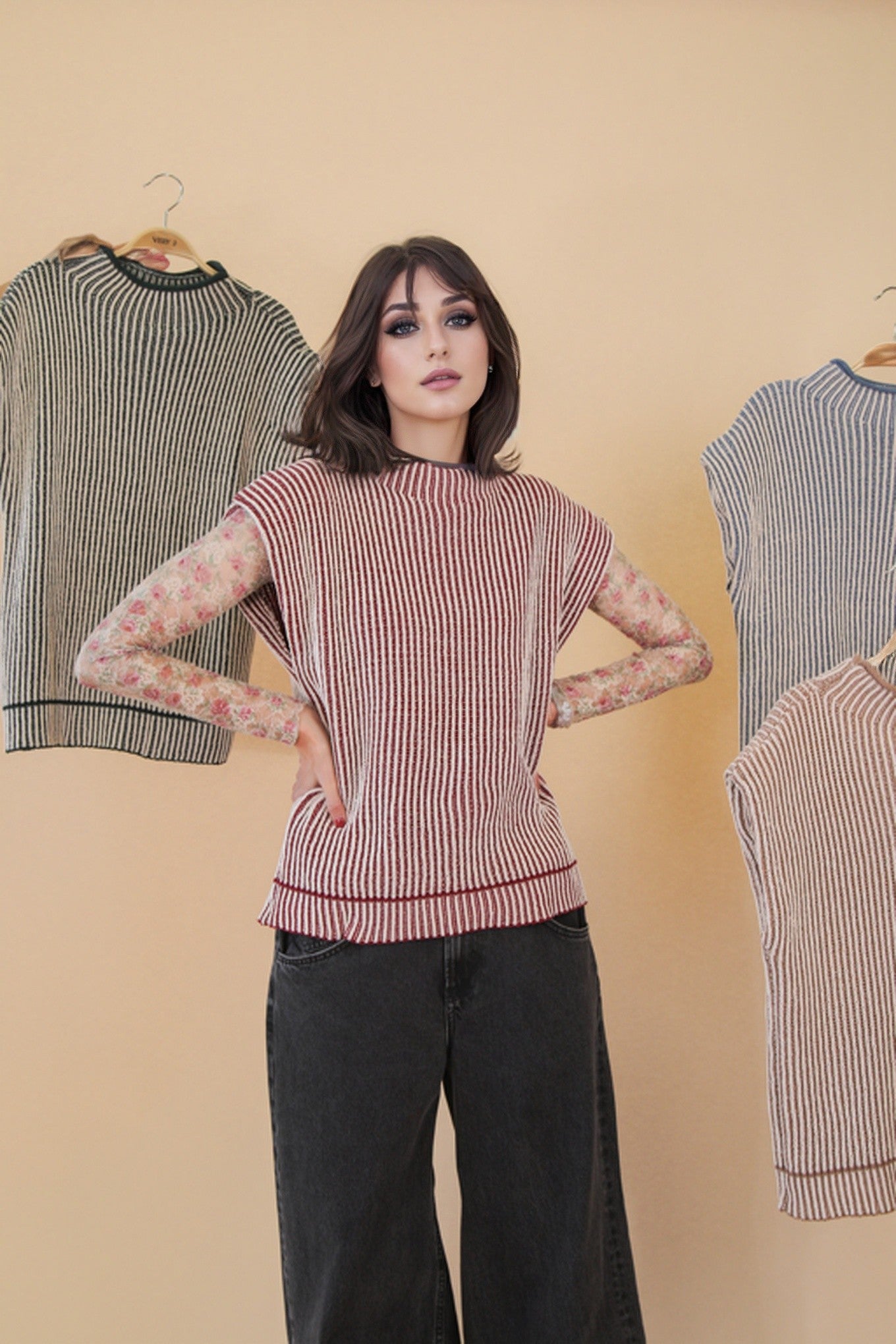 Becky burgundy sweater vest