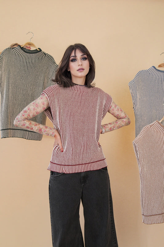 Becky burgundy sweater vest