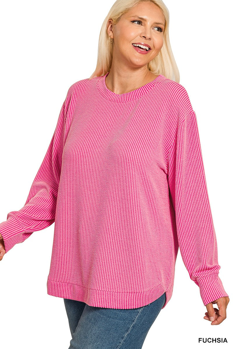 Curvy Fuschia corded top