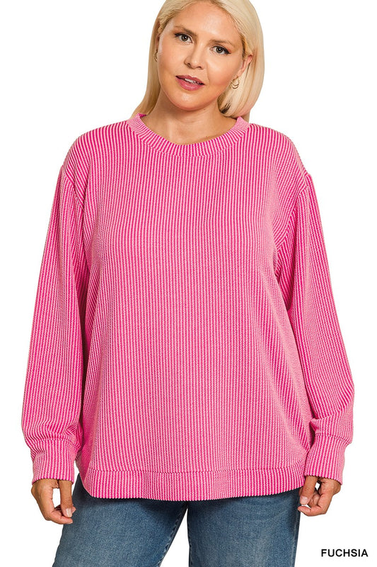 Curvy Fuschia corded top