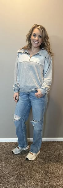 Heather gray half zip