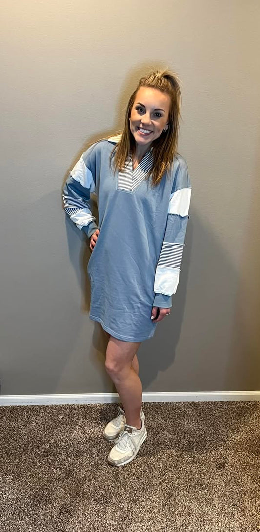 Becca blue collared dress