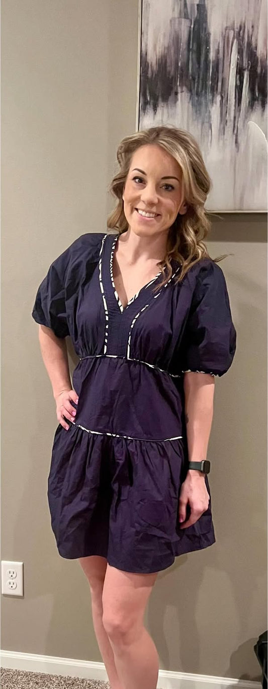 Nora navy dress