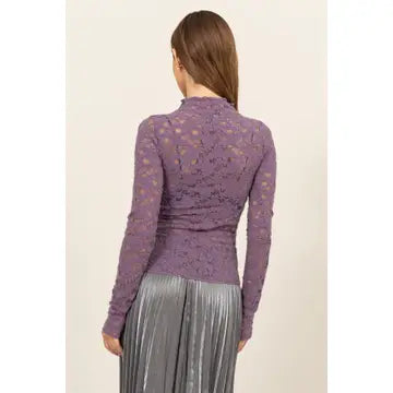 Purple haze highneck lace top