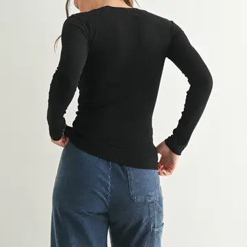 Mono B ribbed black top