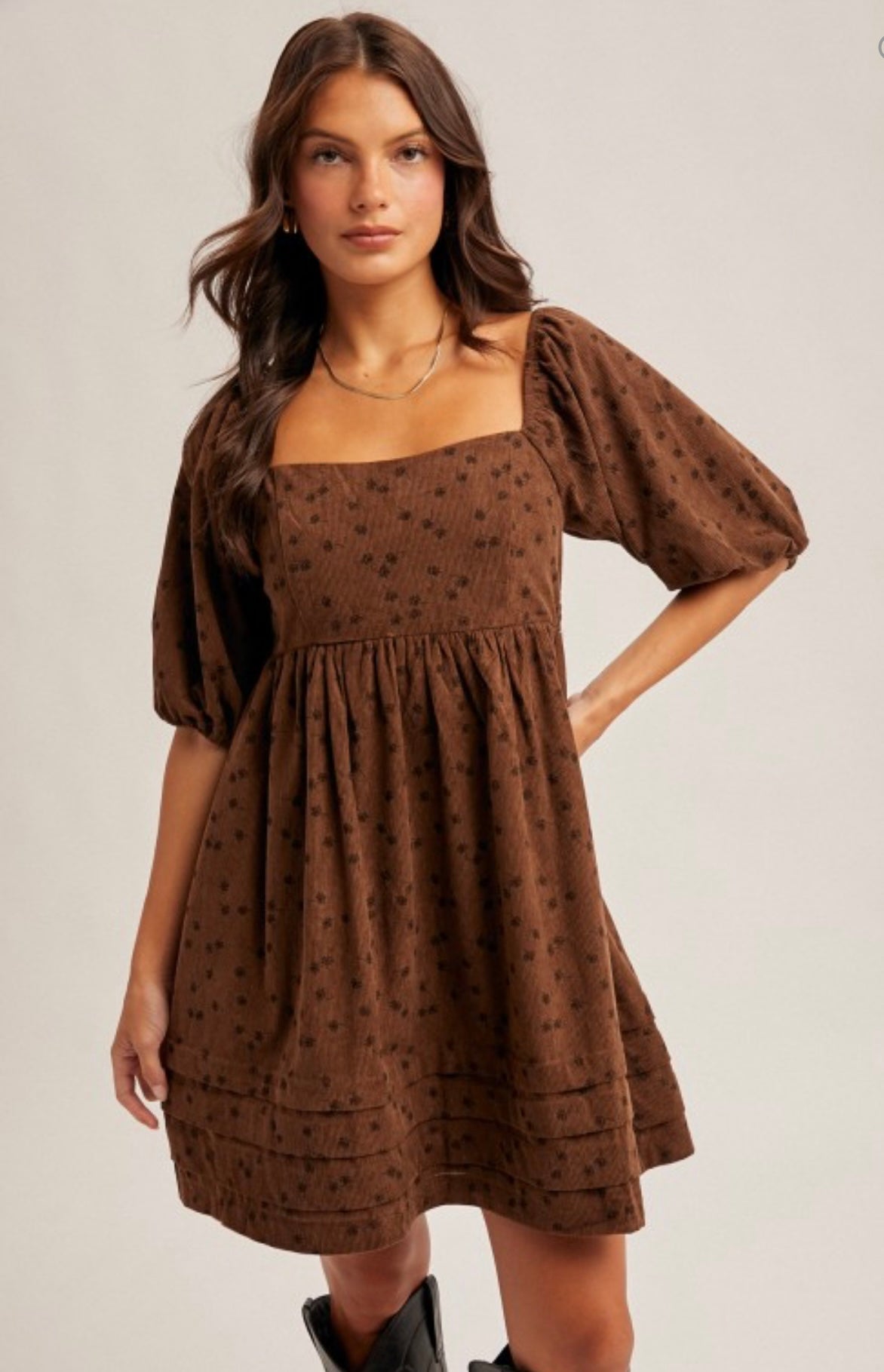Kenzie corduroy floral dress