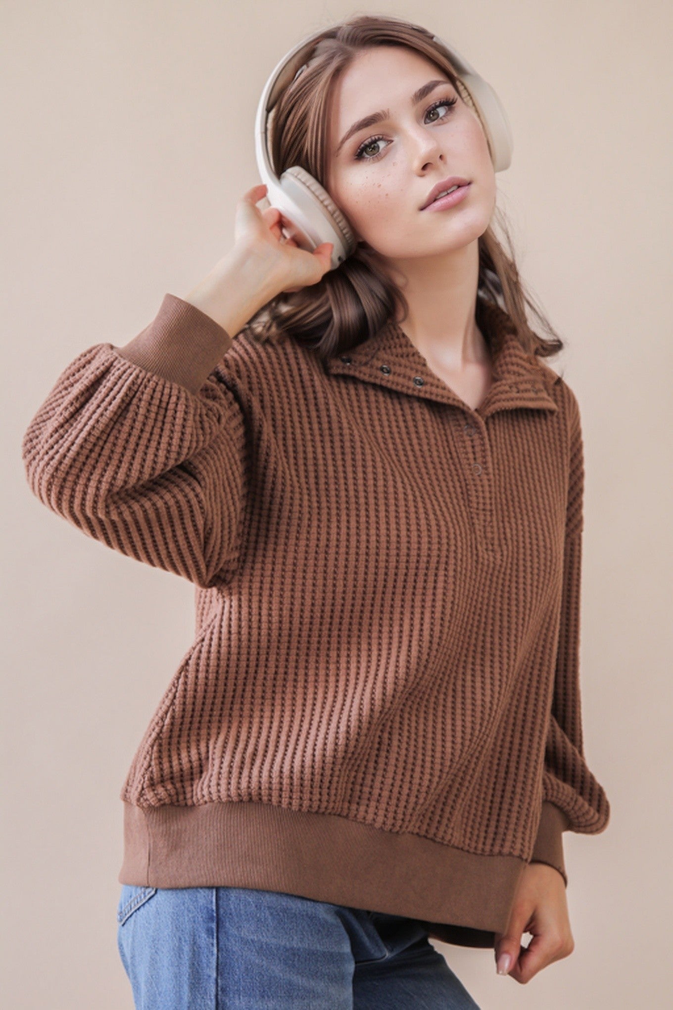 Waverly Waffle knit top