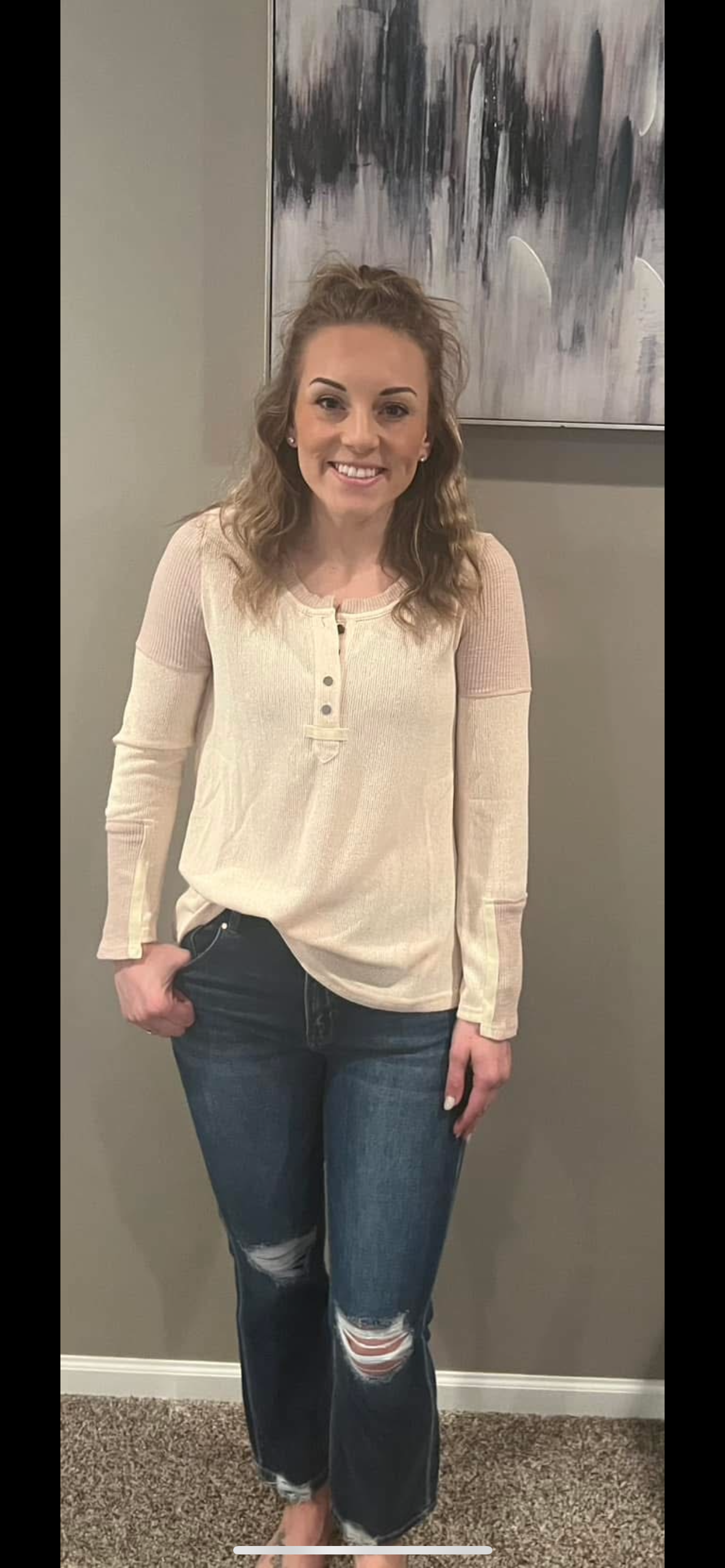 Henley knit top