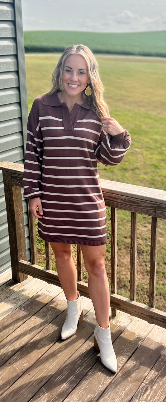 Jolee mocha sweater dress
