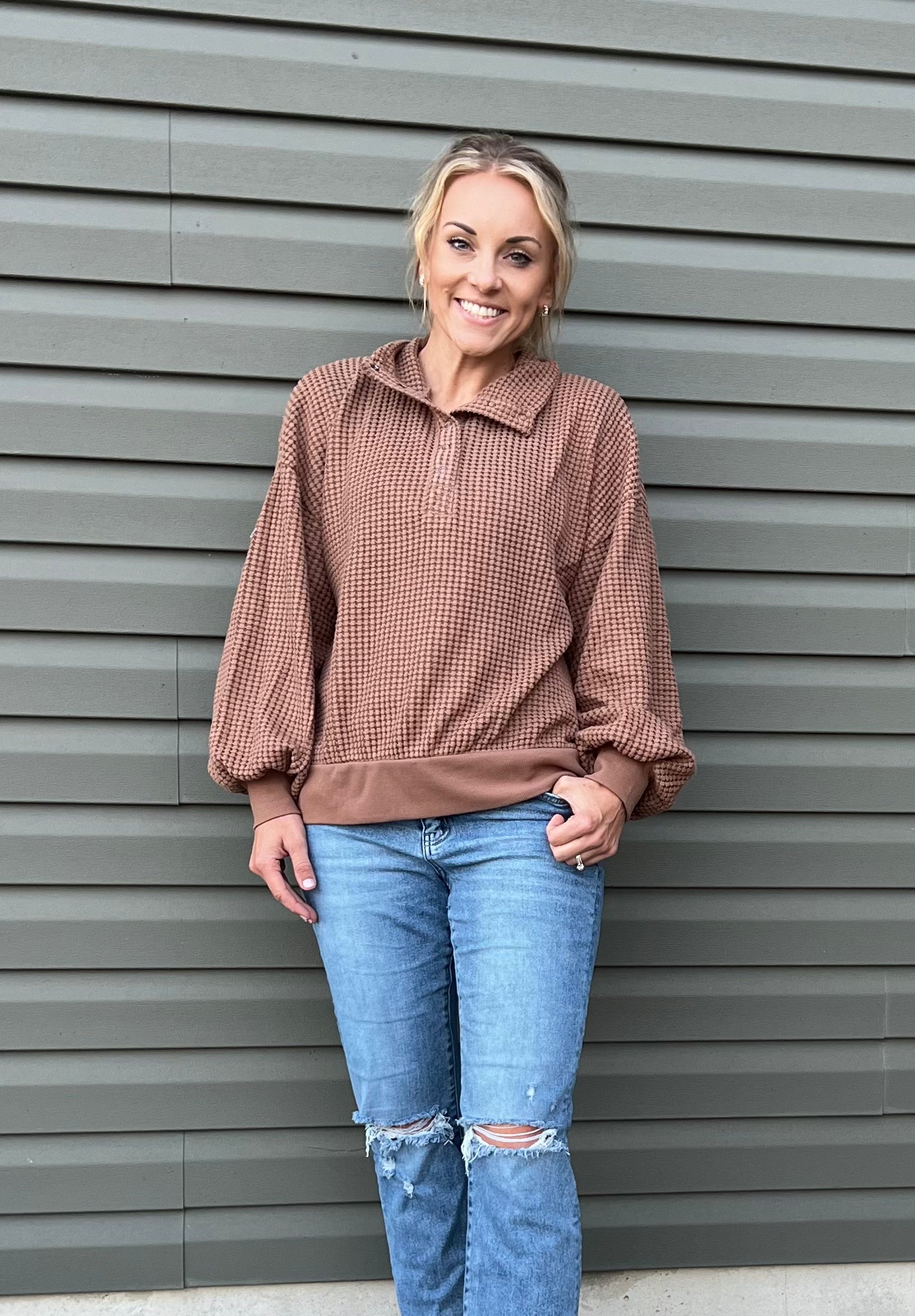Waverly Waffle knit top