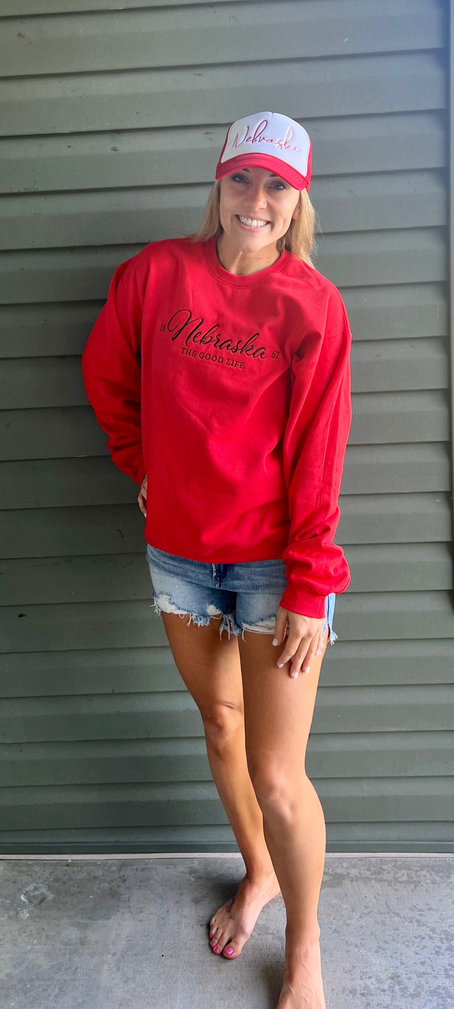 Nebraska embroidered crew