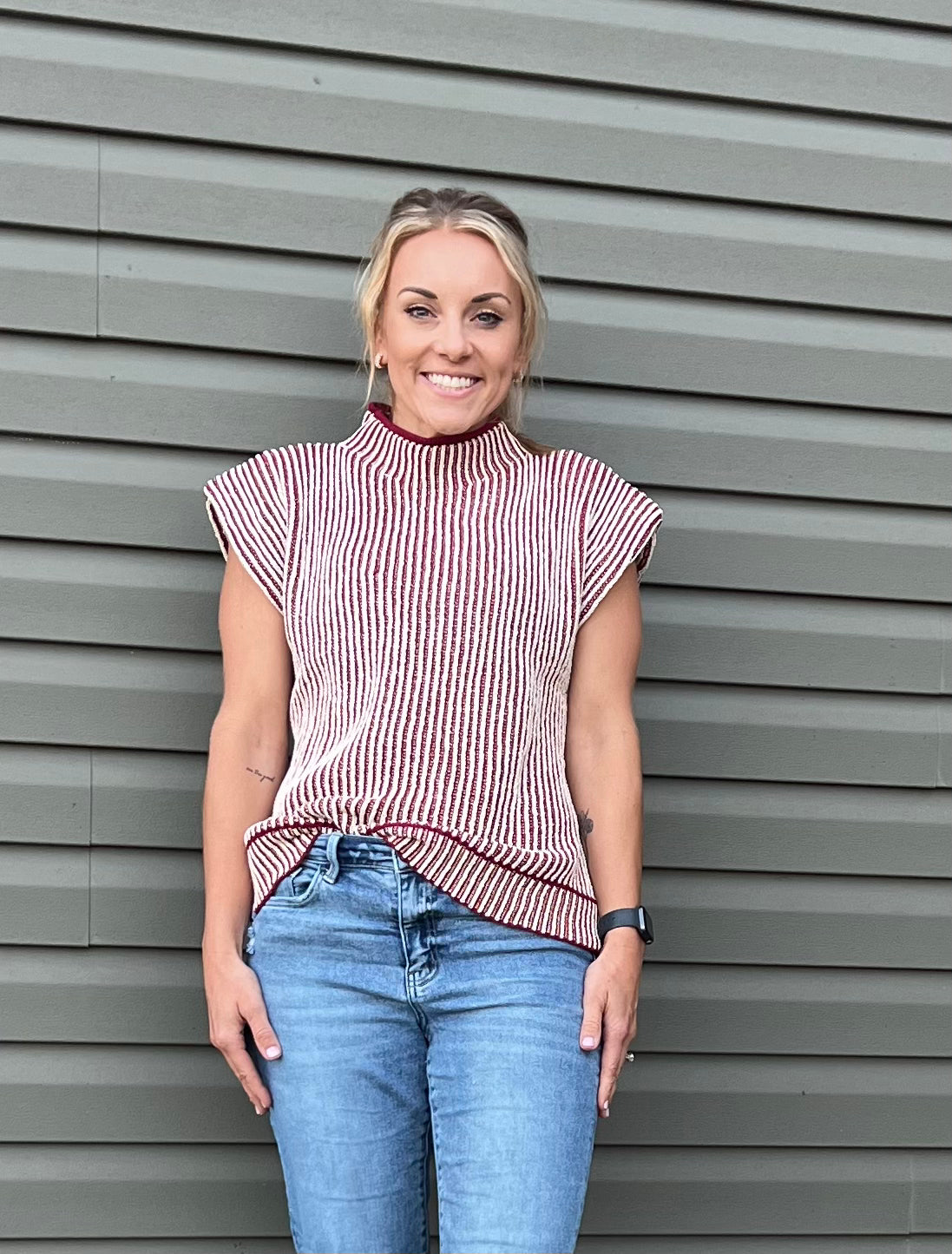 Becky burgundy sweater vest