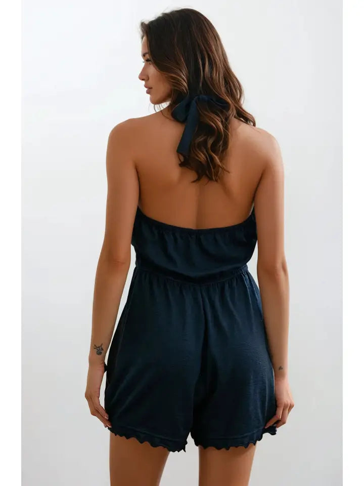 Bergan black halter romper