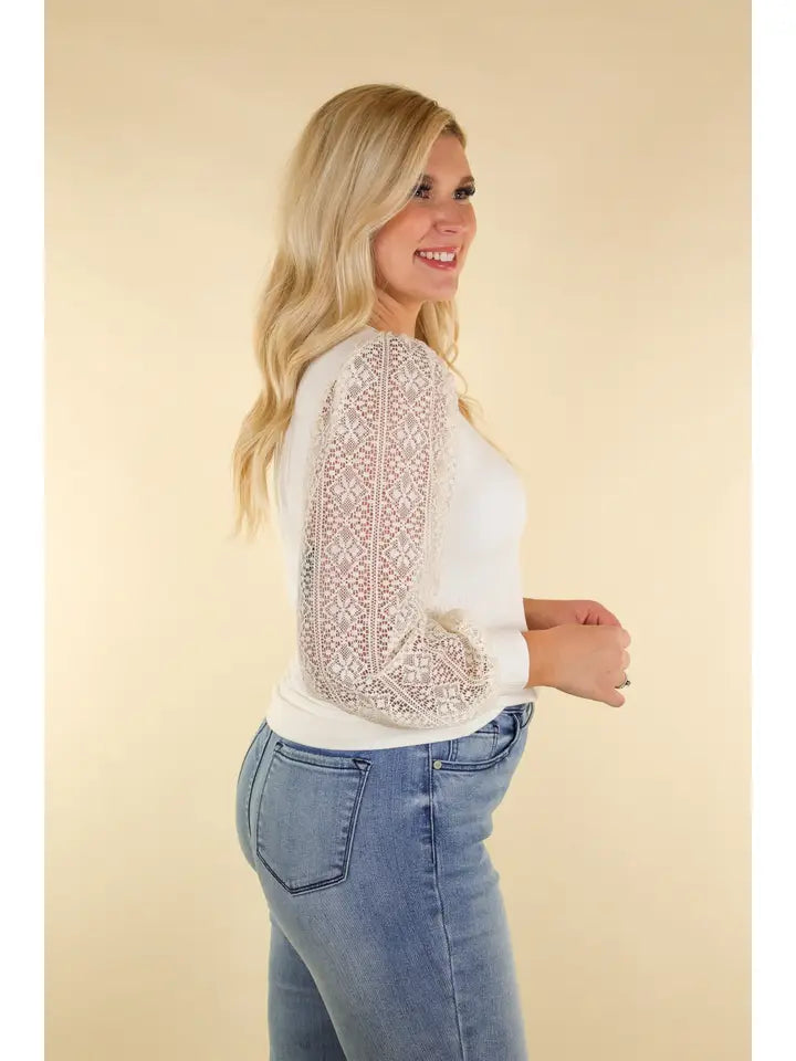Layla white lace top