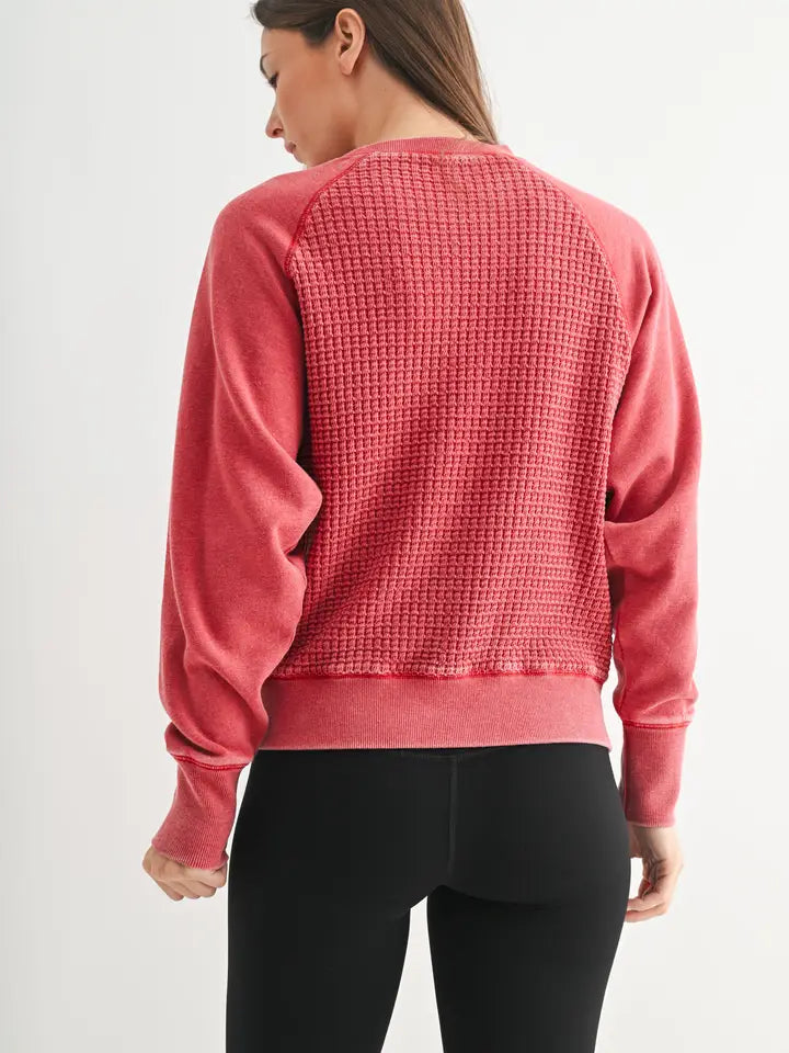 Mono b waffle pullover