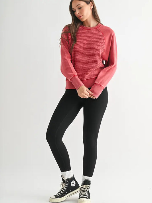 Mono b waffle pullover