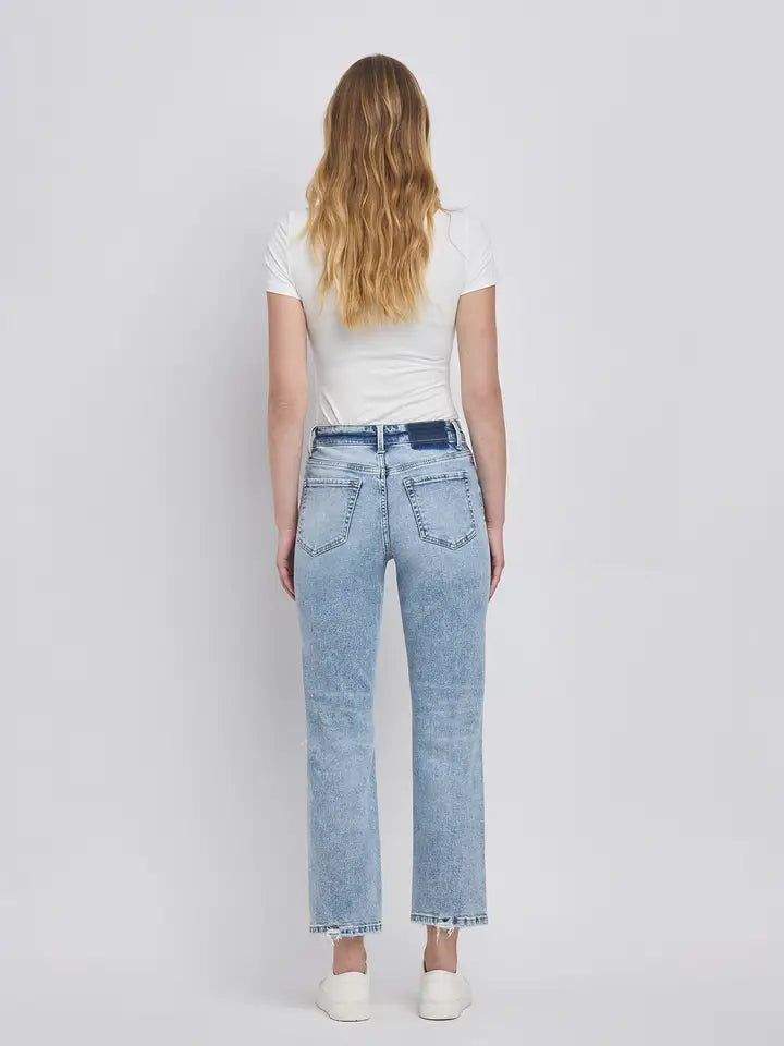 Flying Monkey high rise distressed straight jeans