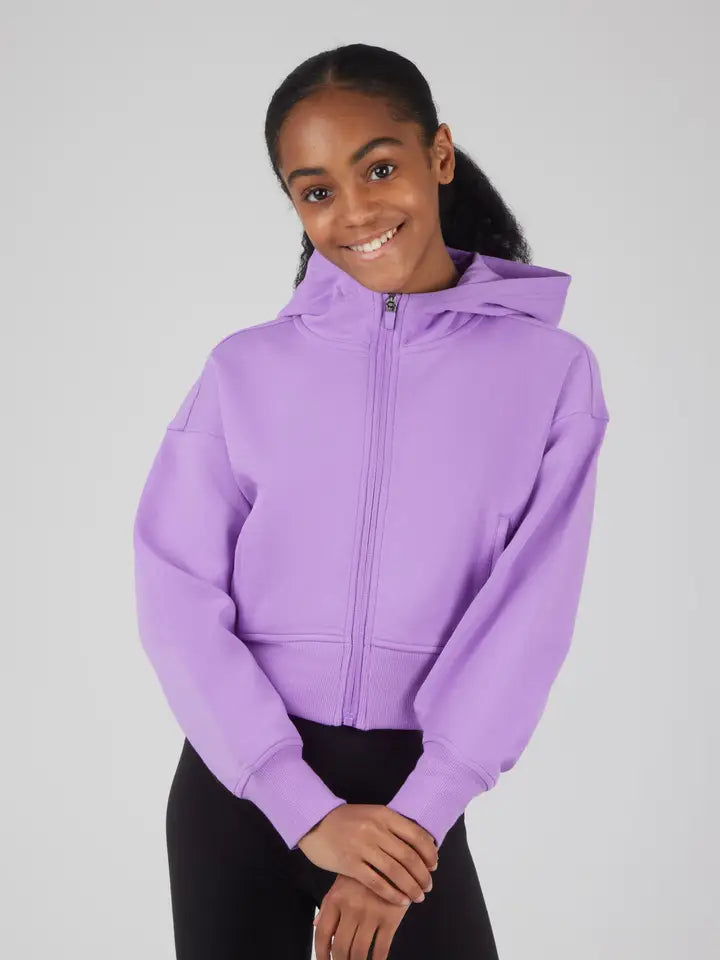 Youth Girl Paisley Purple Scuba Jacket