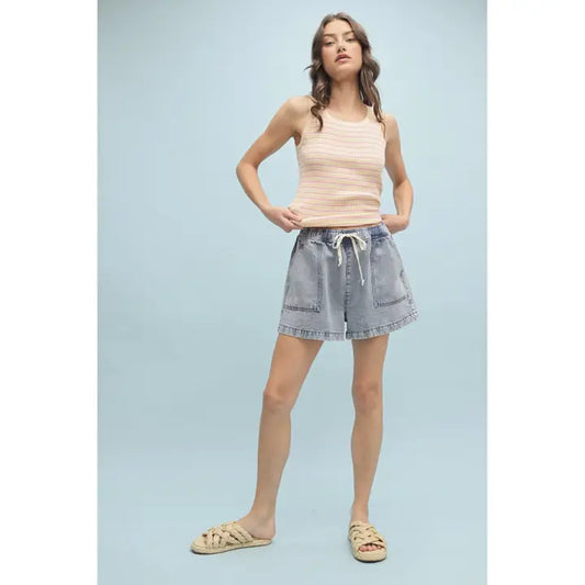 Tinlee tinsel drawstring shorts