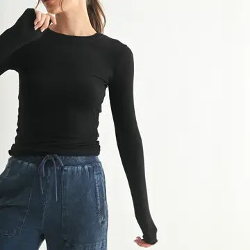 Mono B ribbed black top