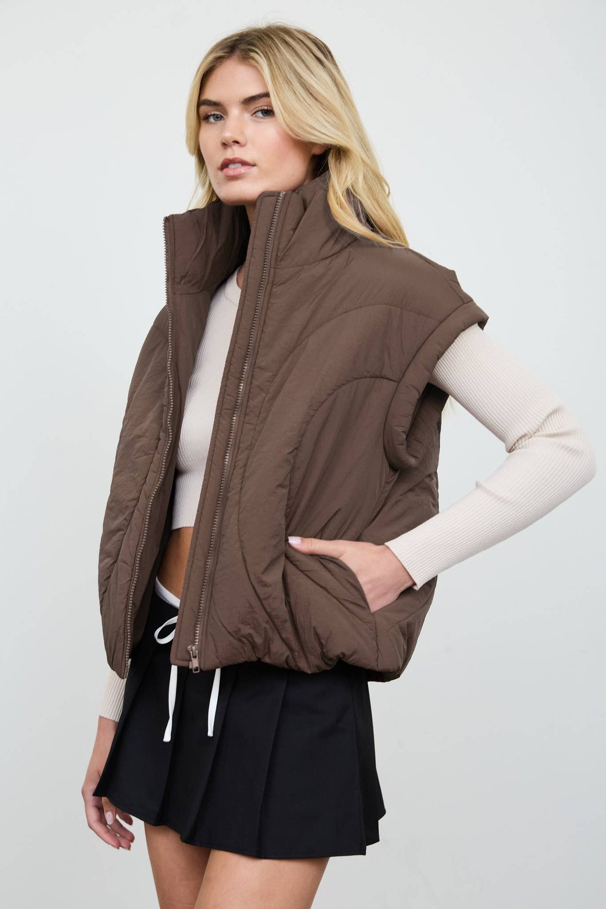 Brown Puffer vest