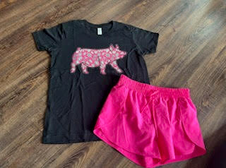 Youth girls pig tees