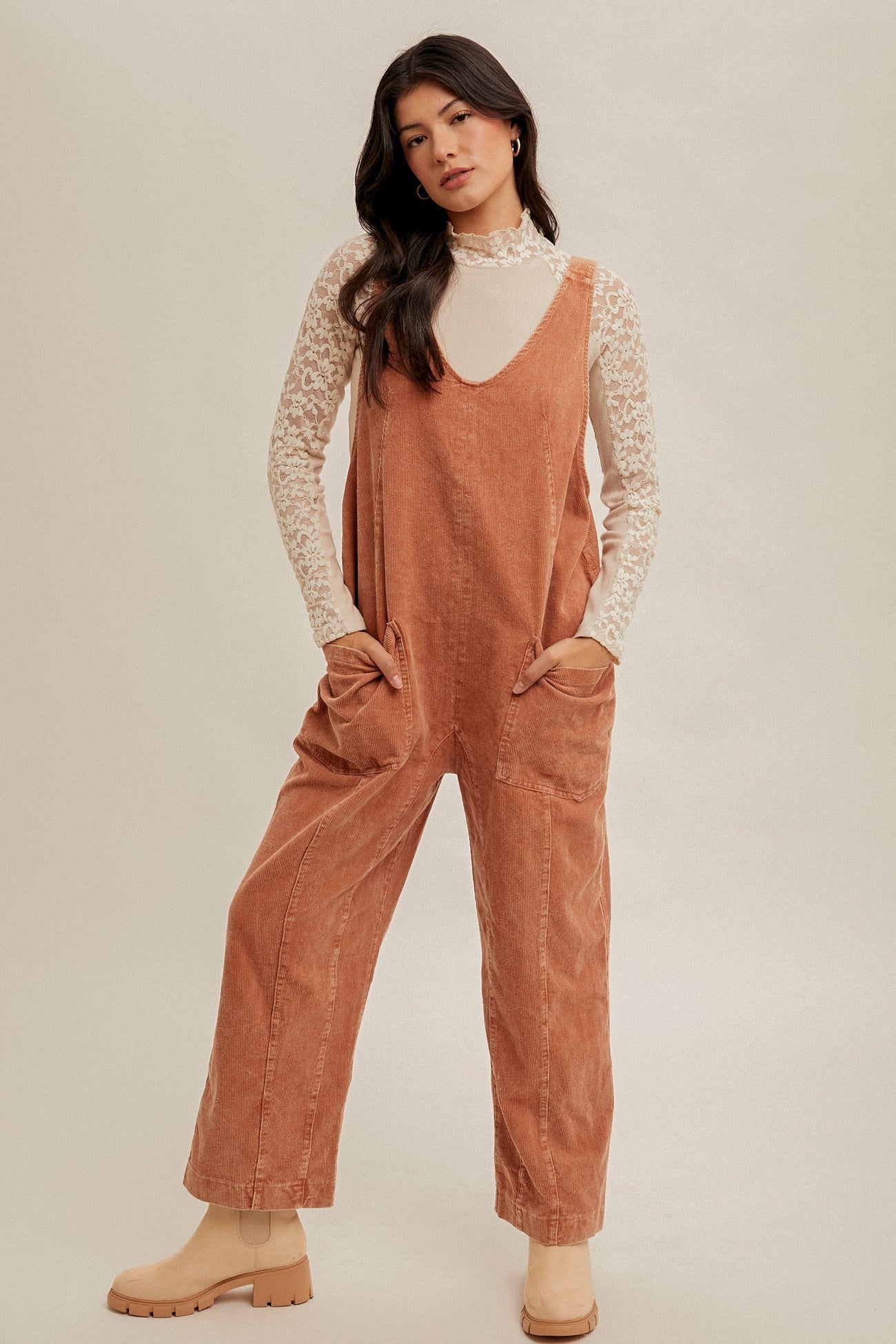 River Rust Corduroy Overalls