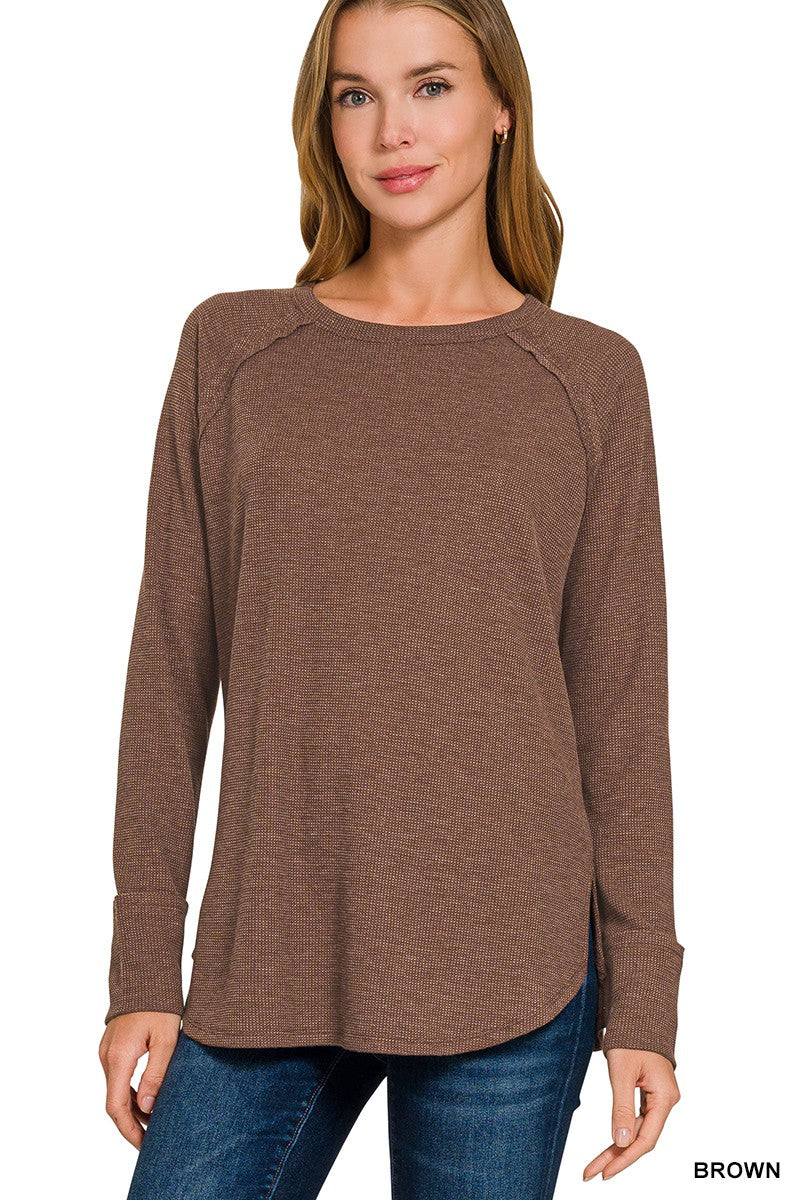 Willow waffle knit top