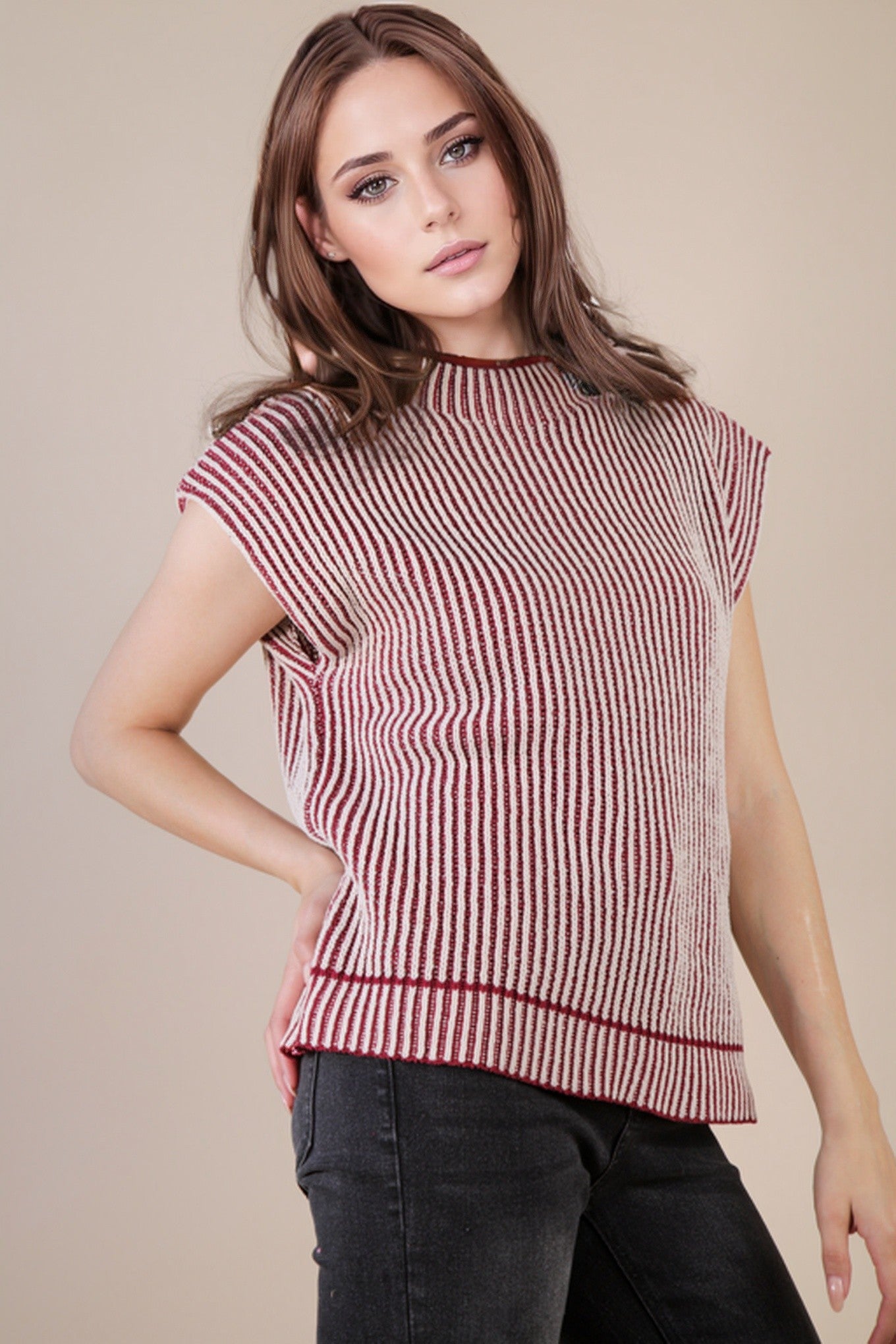 Becky burgundy sweater vest