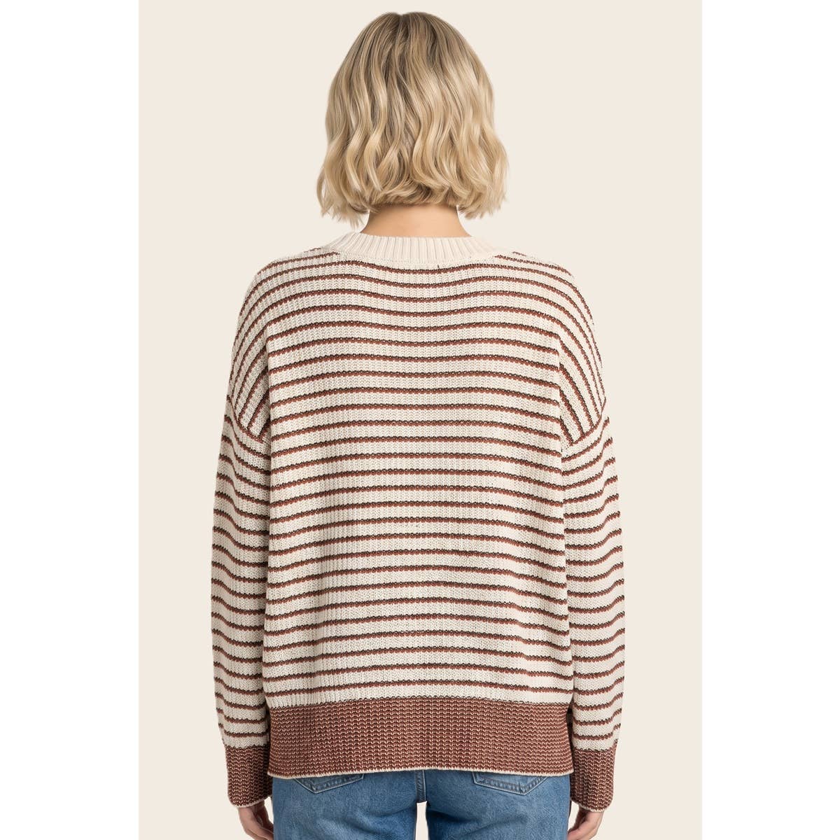 COLOR ACCENT STRIPED SWEATER