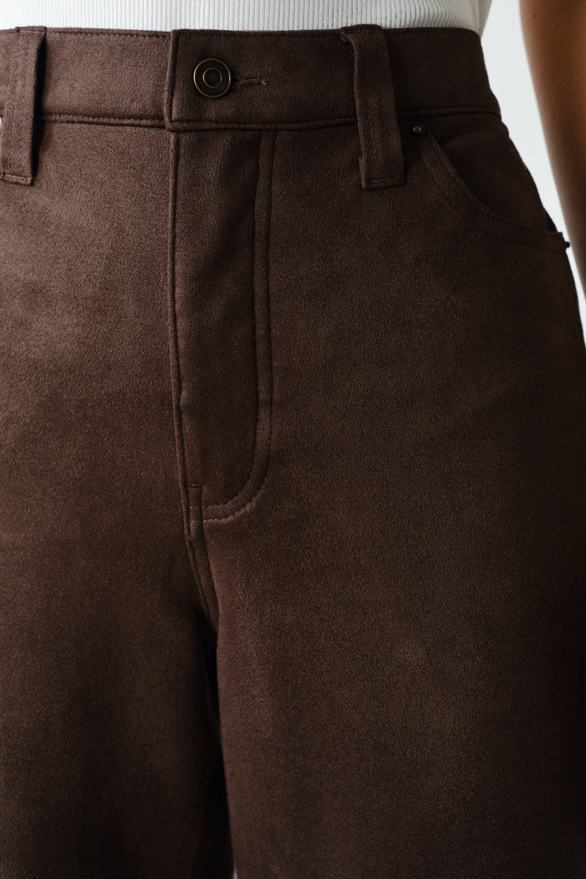 MOJAVE SUEDE-FINISH WIDE-LEG PANTS