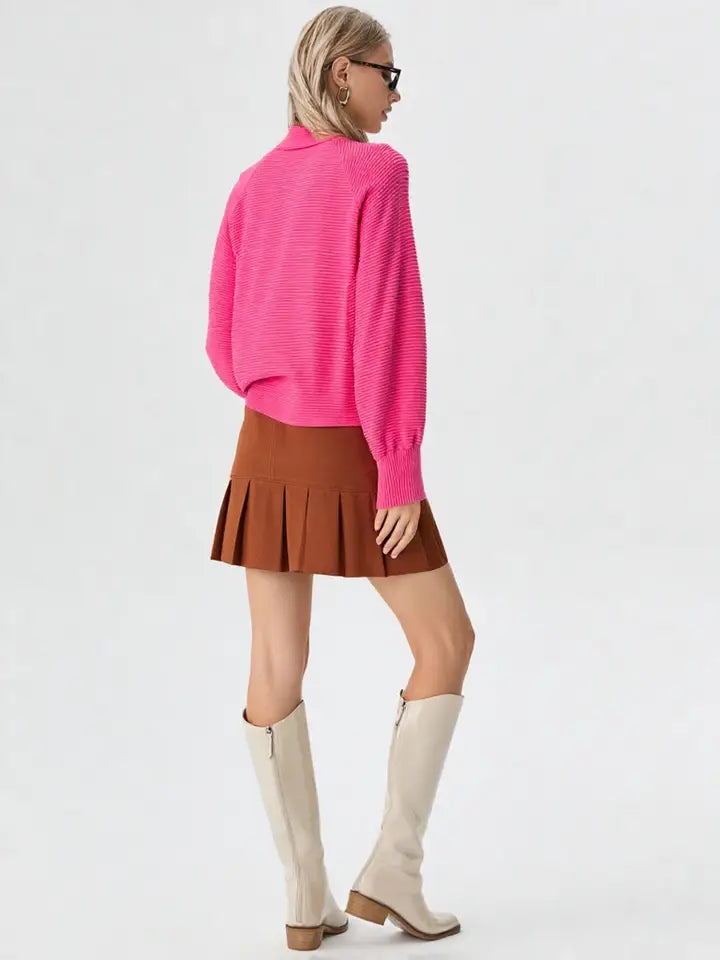 Hot Pink Mock Neck Top