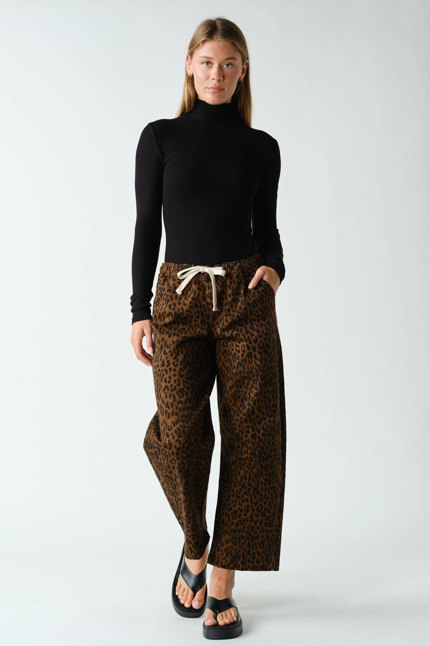 Leopard Lounge Wide-Leg Pants