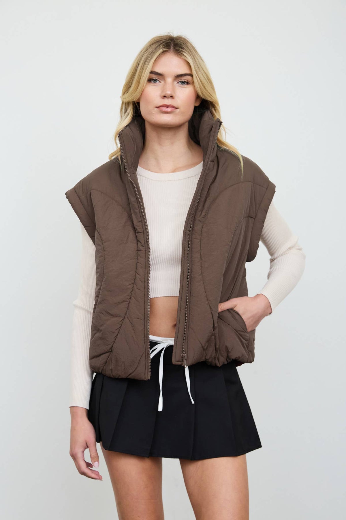Brown Puffer vest