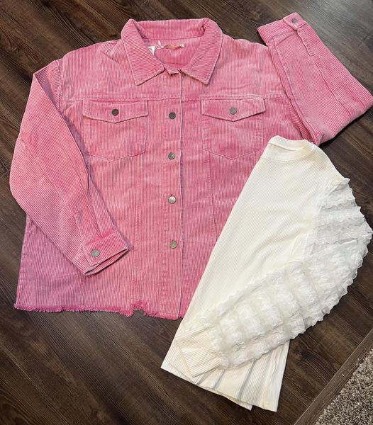 Piper pink corduroy jacket