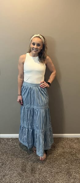 Bonnie blue striped skirt