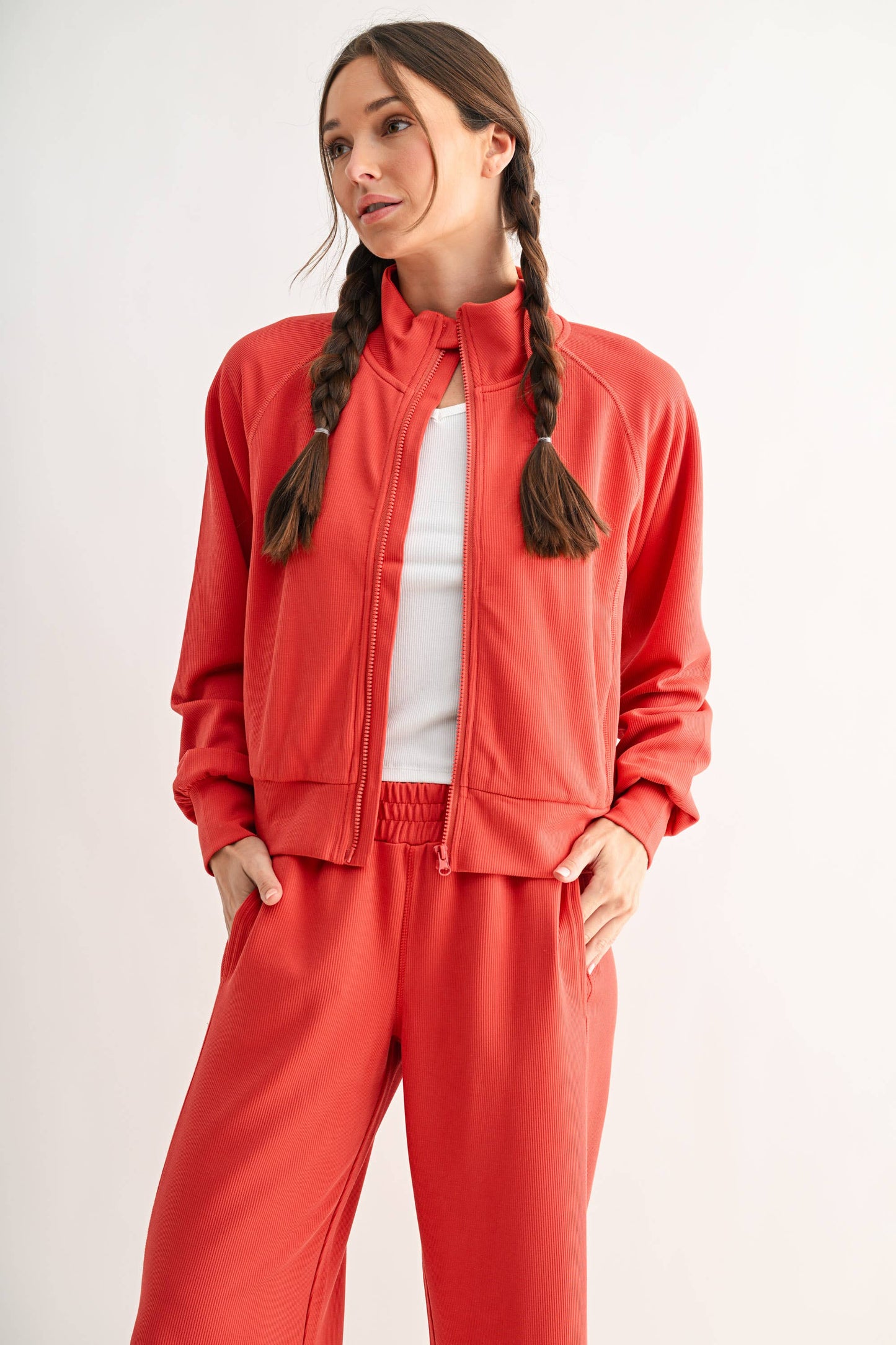 Mono B Ribbed Zip Jacket