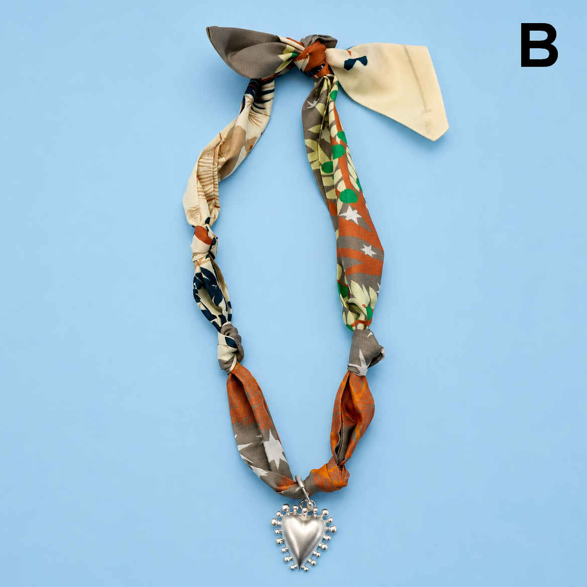 Handcrafted Scarf Interchangeable Charm Necklace